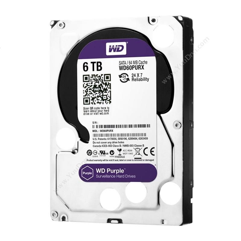 西部数据 WD WD60PURX 紫盘(Purple)6TB 监控硬盘