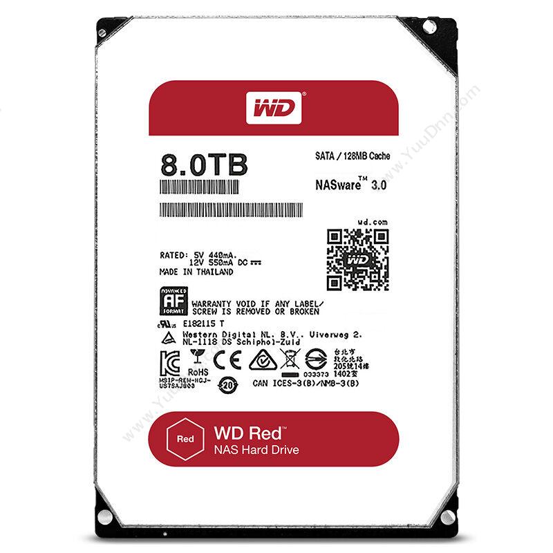 西部数据 WD WD80EFZX 红盘8TB SATA 6Gb/s 128MB NAS硬盘 监控硬盘