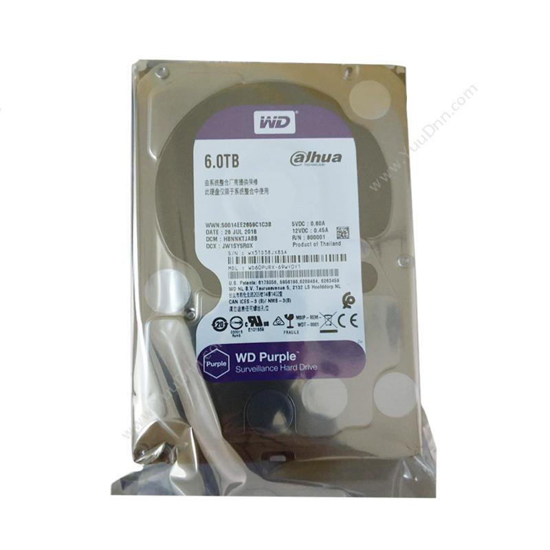 西部数据 WD WD40PURX(DAHUA) 紫盘(Purple)4TB 监控硬盘