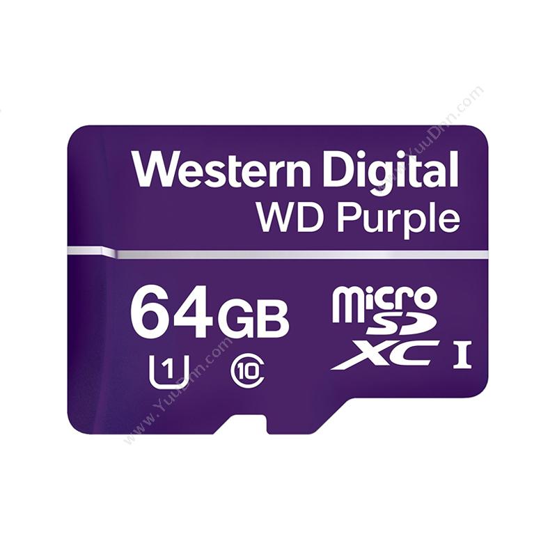 西部数据 WD Purple microSD 64GB 存储卡 WDD064G1PCA 监控硬盘