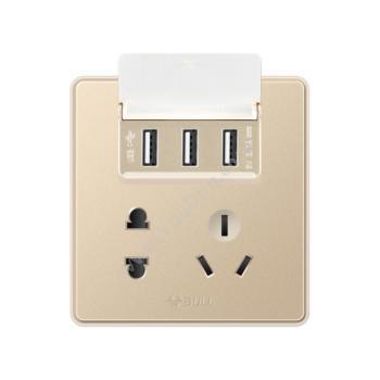公牛 Bull USB面板面板五孔面板 G18E536U6 （金） 插座