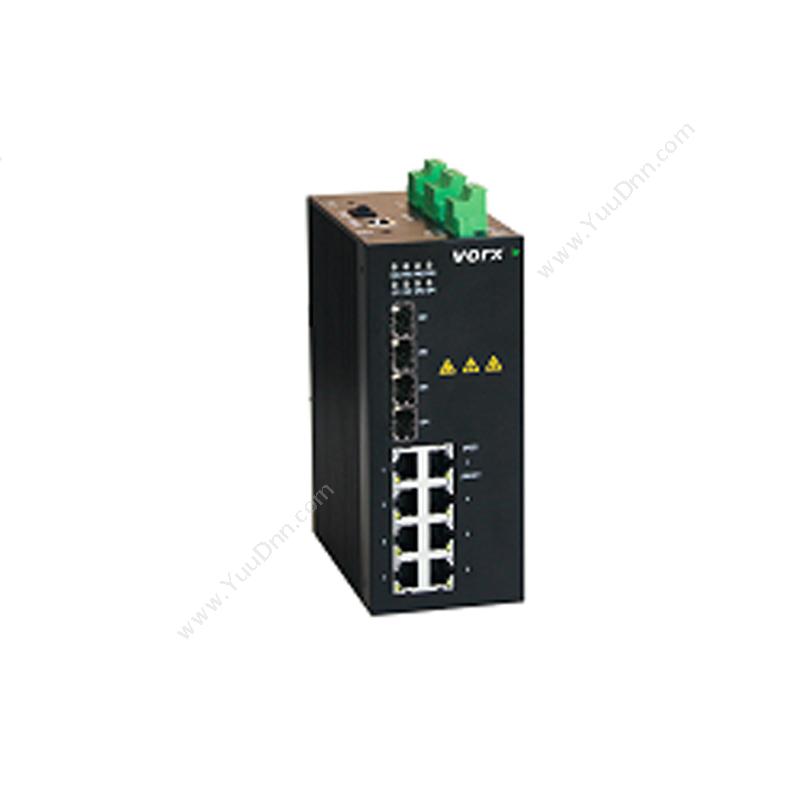蛙视 Vorx VETH3000-4FX-8T 工业以太网交换机 工业以太网络交换机