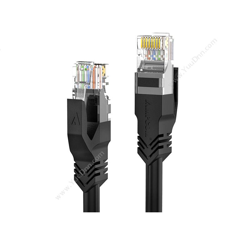 安普康 AmpCom 超五类非屏蔽无氧铜网络跳线 网络级（黑） 1.5米10条装AMC5E10BK15 超五类网线