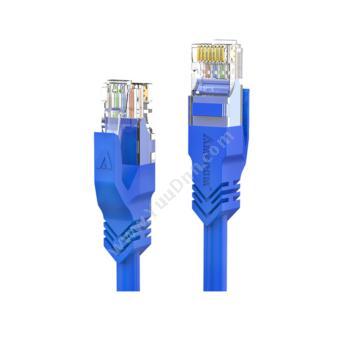 安普康 AmpCom六类非屏蔽无氧铜网络跳线 网络级（蓝） 3米 AMC6BU71830六类工程网络跳线