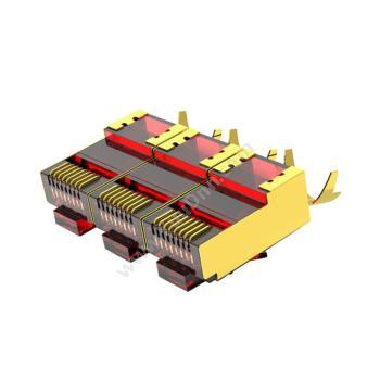 安普康 AmpCom 七类铜壳镀金屏蔽水晶头（红）10个装AMCAT7BGP10(RD) 水晶头