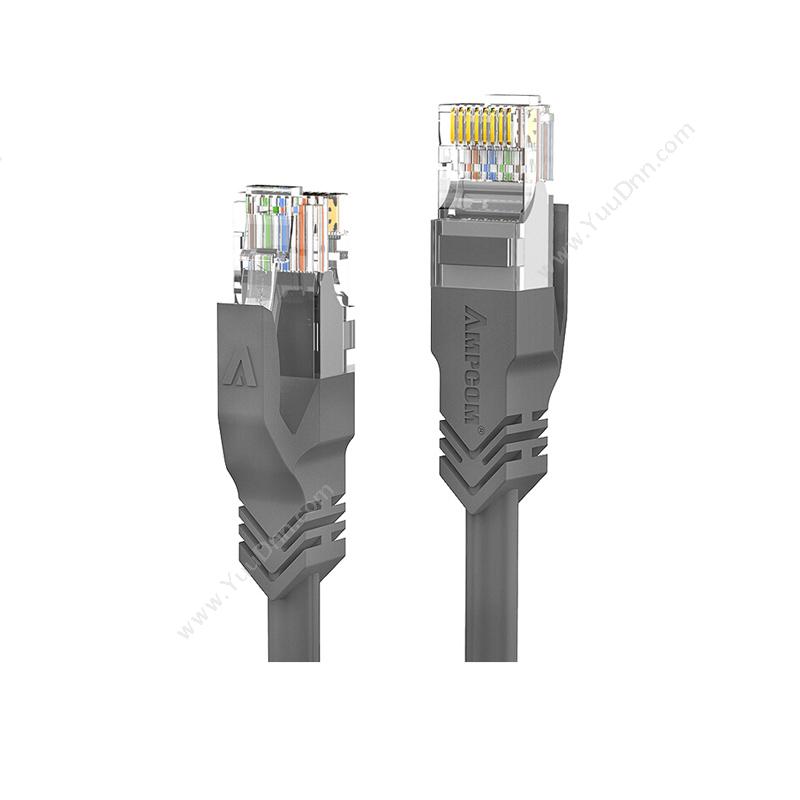 安普康 AmpCom 六类非屏蔽无氧铜网络跳线 网络级 灰色 3米 AMC6GY71830 六类工程网络跳线
