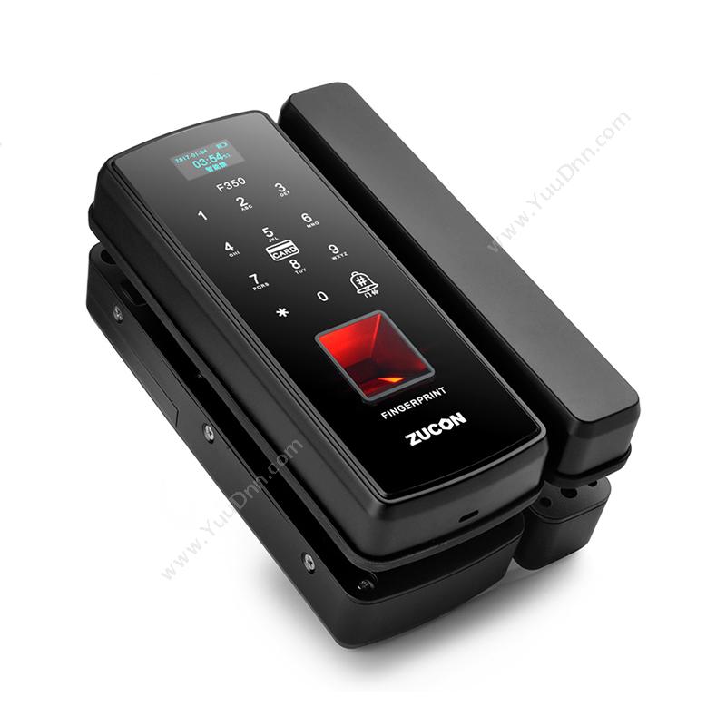 祖程ZuCon_办公室玻璃门指纹锁F350 指纹+密码+刷卡+手机临时密码+遥控 