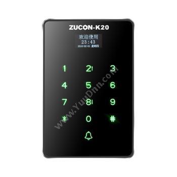 祖程 ZuCon K20 门禁考勤机金属触摸机刷卡机密码机带U盘下载功能 IC读头 人脸考勤