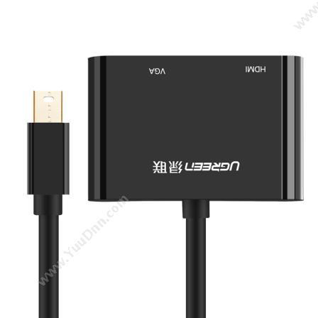 绿联 Ugreen 20422 黑色(Mini DP转HDMI/VGA二合一/苹果4K转换器/高清转接头/雷电迷你dp/电脑电视投影仪连接线) 其他配件