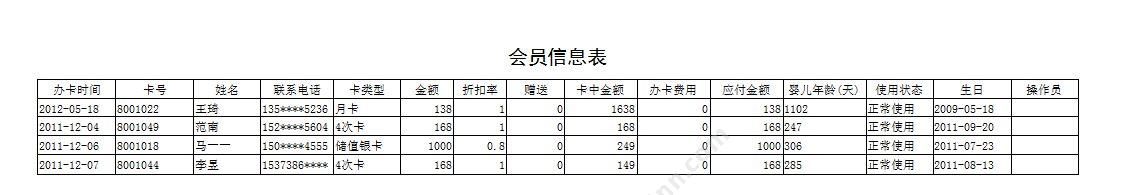 聊城市宏达电脑服务中心 宏达婴儿游泳馆管理系统 休闲娱乐