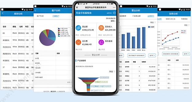 广州市蓝格软件科技有限公司 傲蓝纺织面料布业软件手机看报表 服装鞋帽