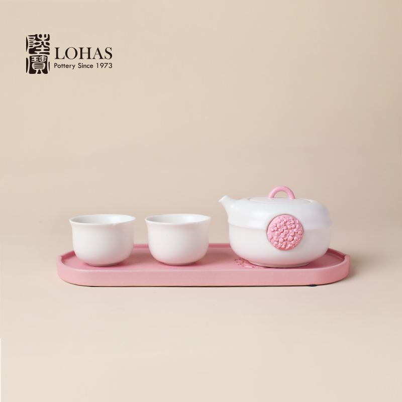 陆宝 花团锦绣双人茶礼 陶瓷茶具