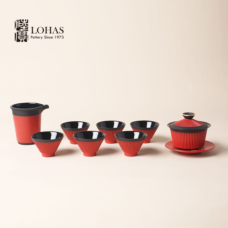陆宝平步青云盖碗茶组陶瓷茶具
