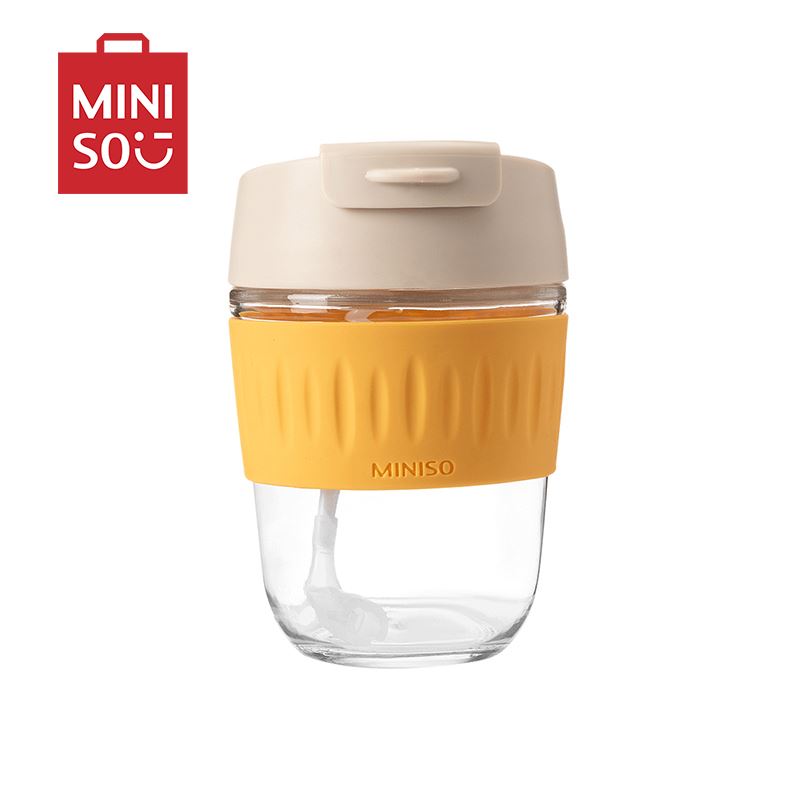 名创优品 MINISO 名创优品一盖两用玻璃杯350mL 玻璃杯/套装