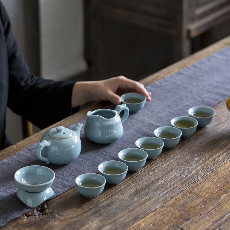 大润窑 大润窑汝窑百里挑一12件套 陶瓷茶具