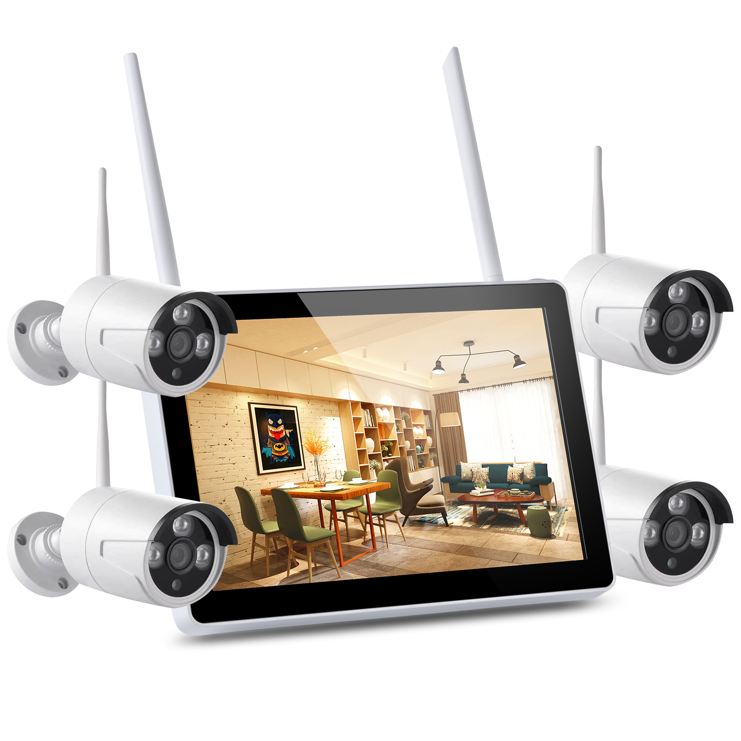 物果 wifi NVR4路智能视频监控摄像机POE套装 摄像机