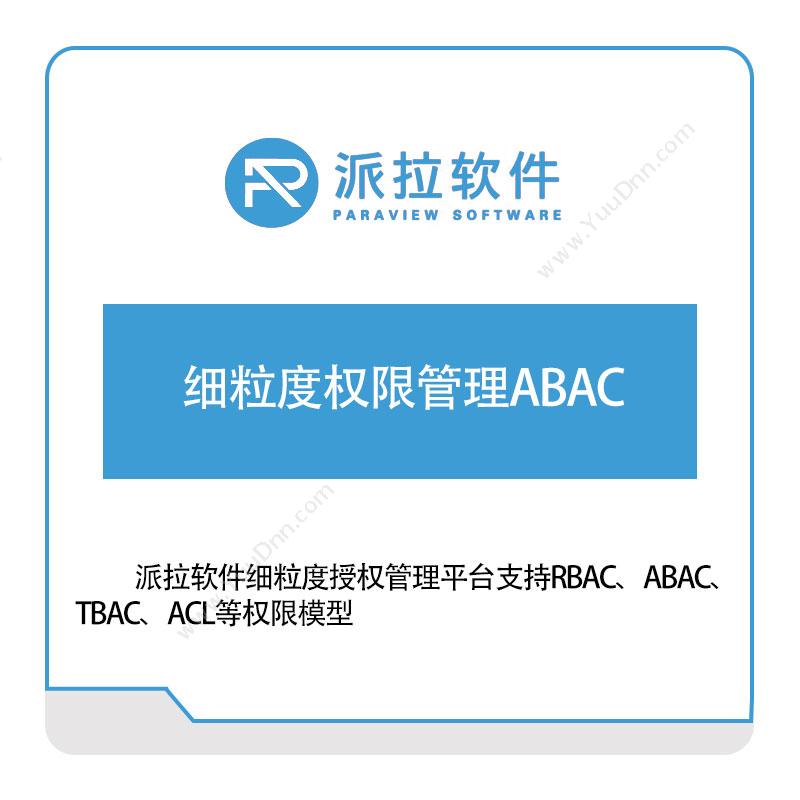 派拉软件 细粒度权限管理ABAC 身份认证系统